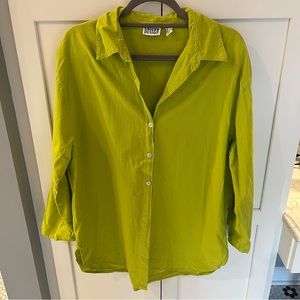 Chico’s lime green button up long sleeve top